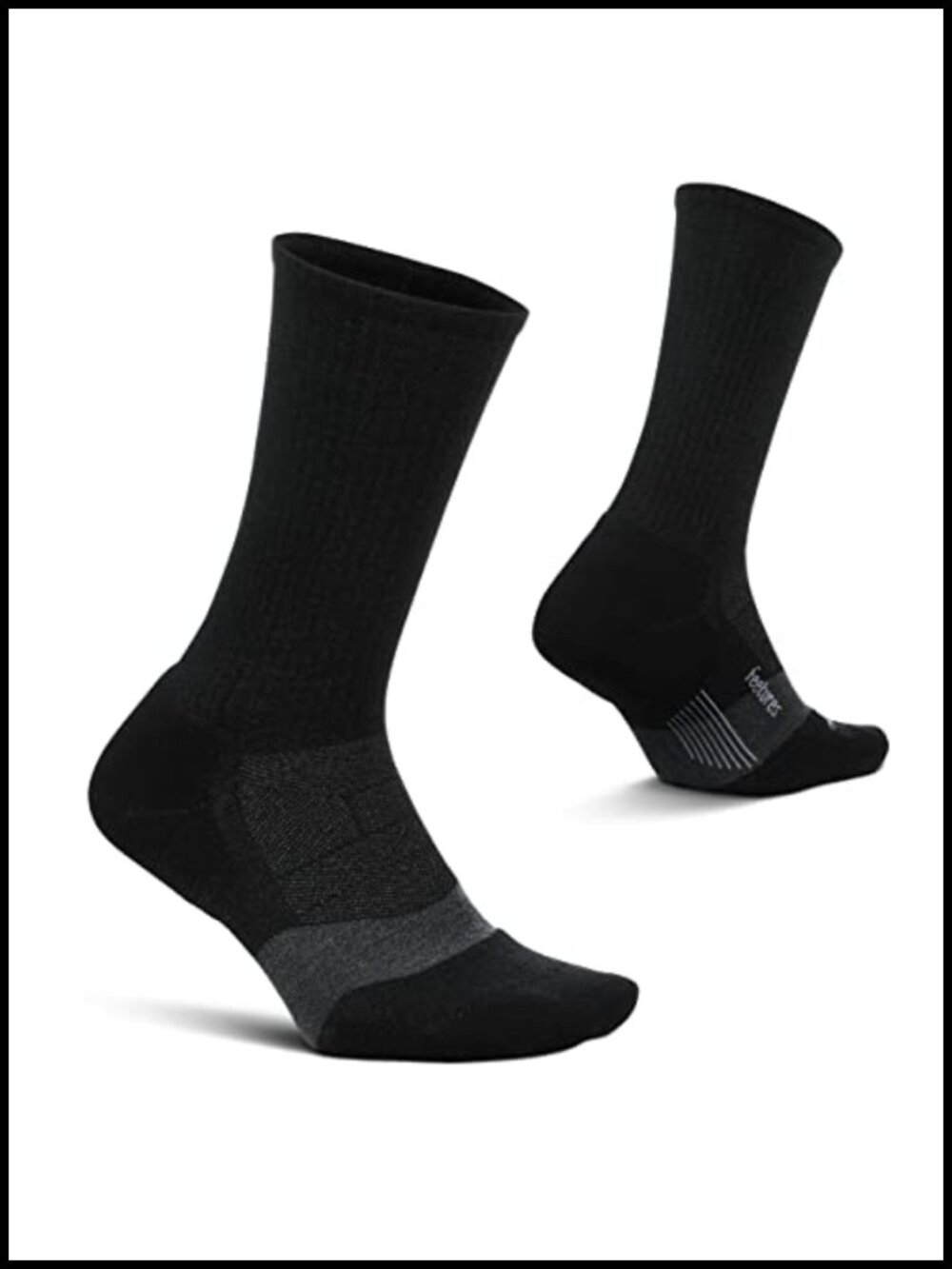 Merino Wool Crew Running Socks Max Cushion Seamless Toe